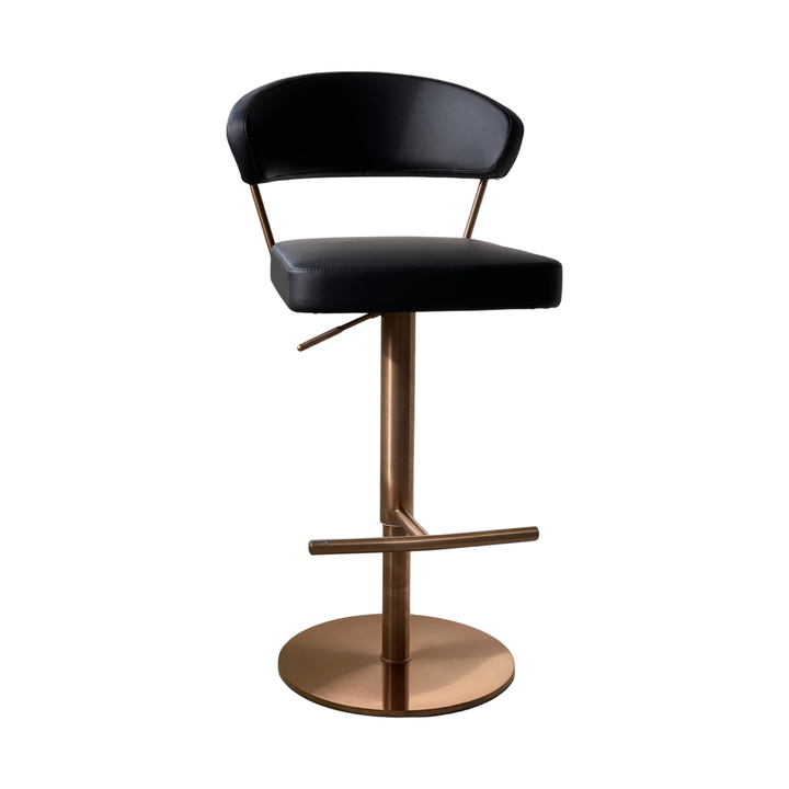 Nova Barstool-Whiteline Modern Living-WHITELINE-BS1720P-RGLD/BLK-Bar StoolsBlack/Rose Gold-8-France and Son