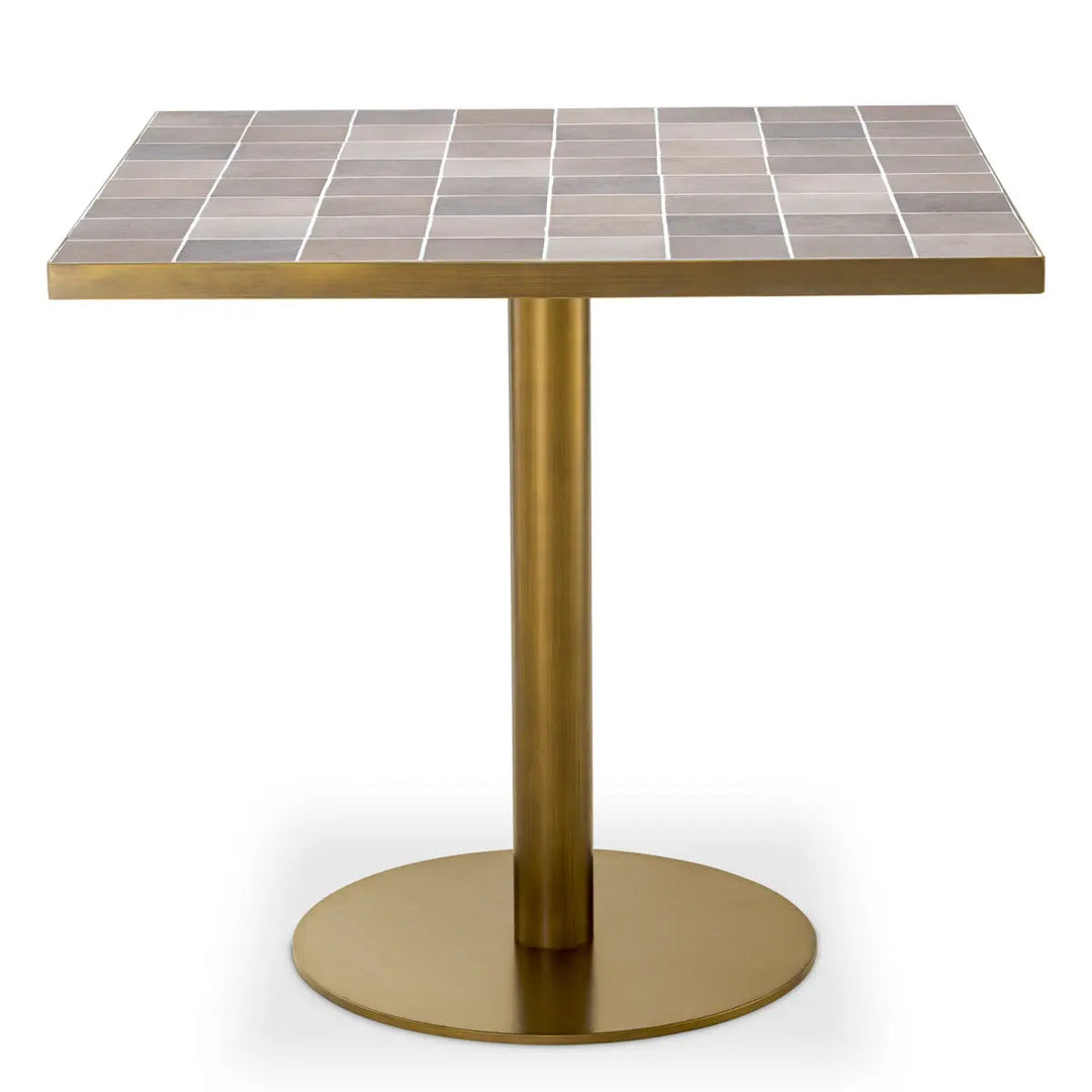 Dining Table Colton Antique Brass Finish - image 4