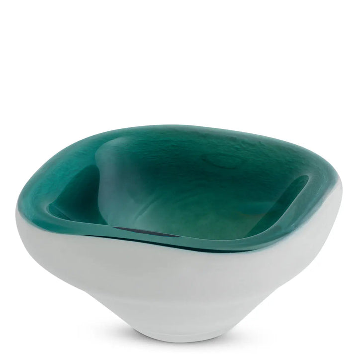 Bowl Aureum Dark Green White Glass - image 4