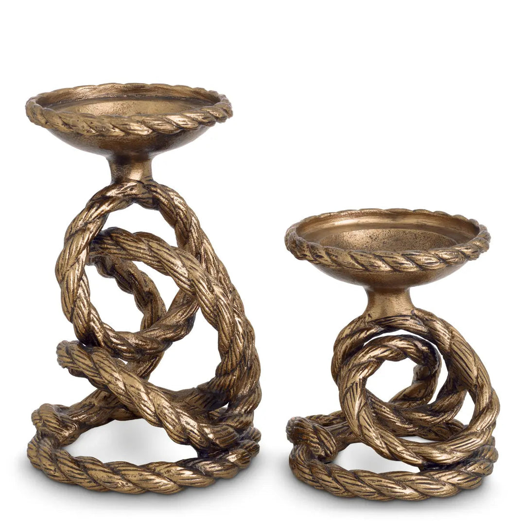 Candle Holder Corwyn Antique Brass Set Of 2 - image 4