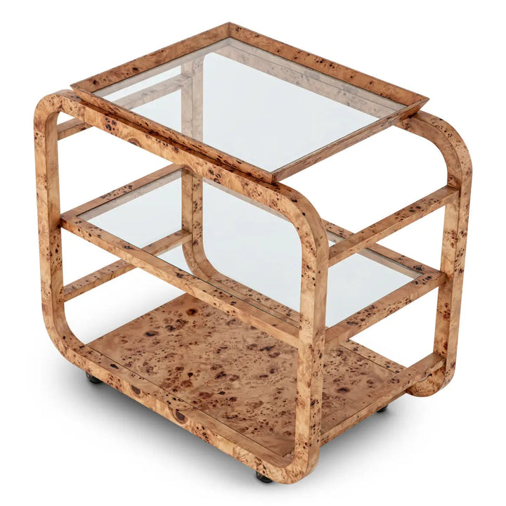 Trolley Mayfair Light Brown Mappa Burl Veneer - image 4
