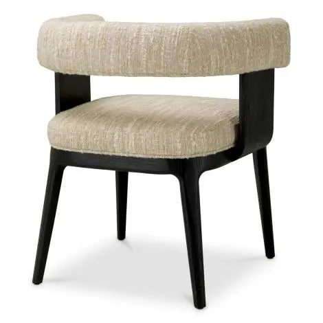 Dining Chair Dubois Black Oak Veneer Bouclé Sonata Cream - image 4