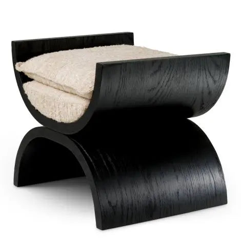 Stool Claybourne Black Oak Verneer Bouclé Sonata Cream - image 4