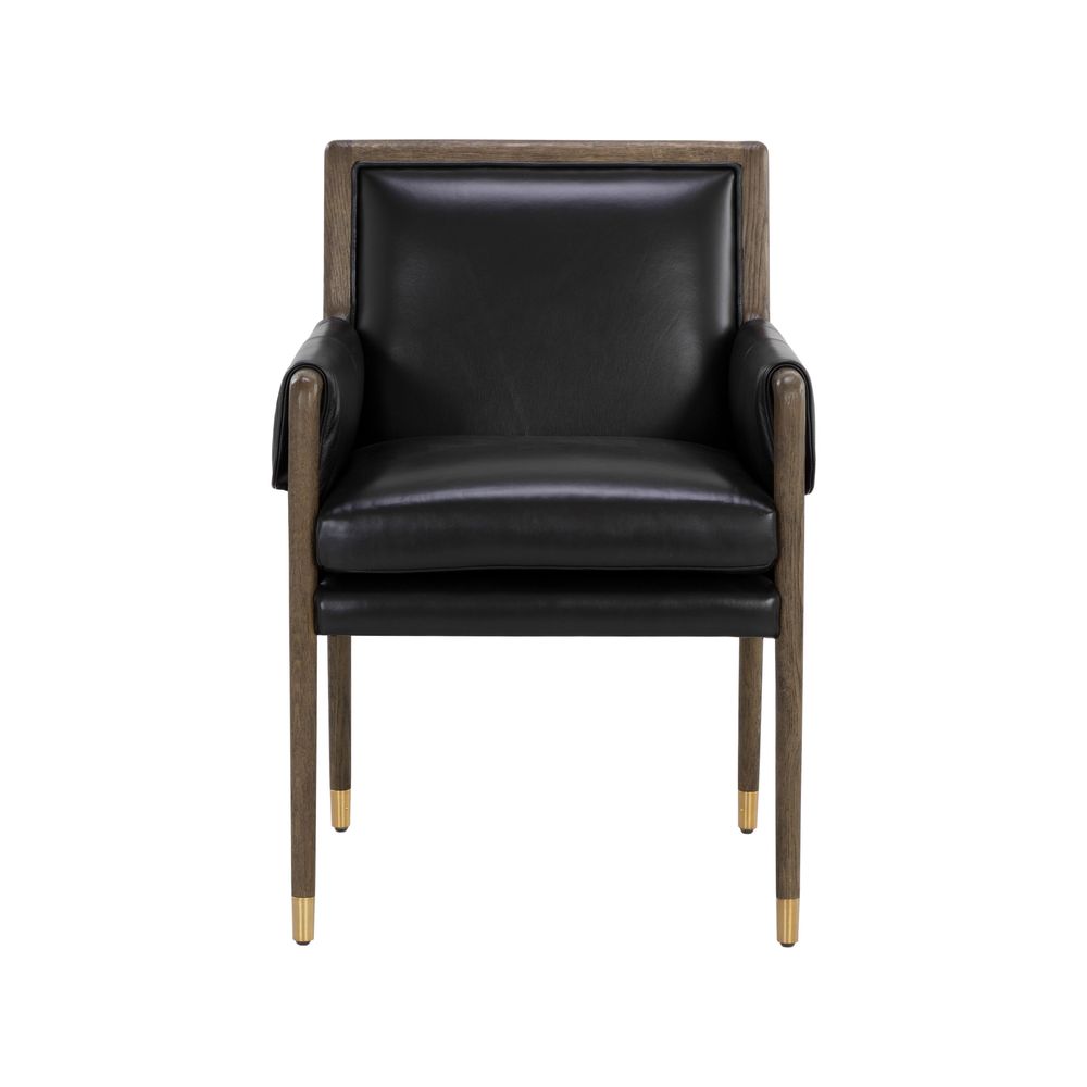 Dining Chairs Mauti Dining Armchair - Distressed Brown - Cortina Black Leather