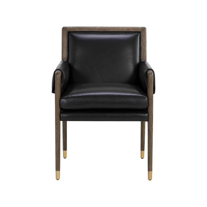 Dining Chairs Mauti Dining Armchair - Distressed Brown - Cortina Black Leather