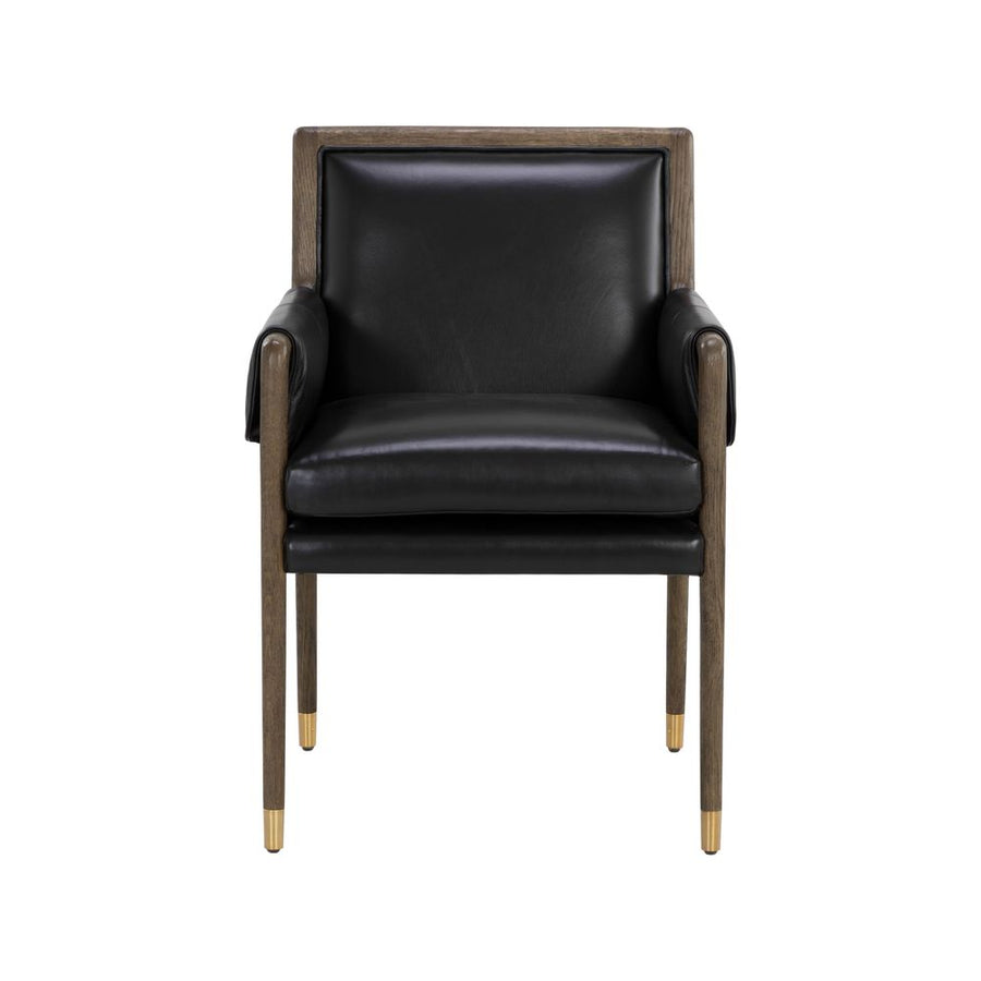 Dining Chairs Mauti Dining Armchair - Distressed Brown - Cortina Black Leather