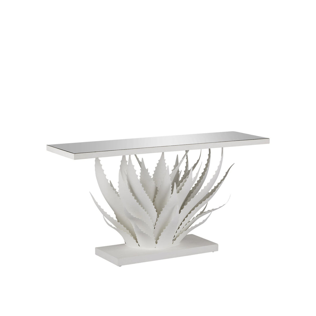 Agave White Console Table