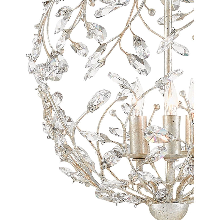 Crystal Bud Silver Orb Chandelier