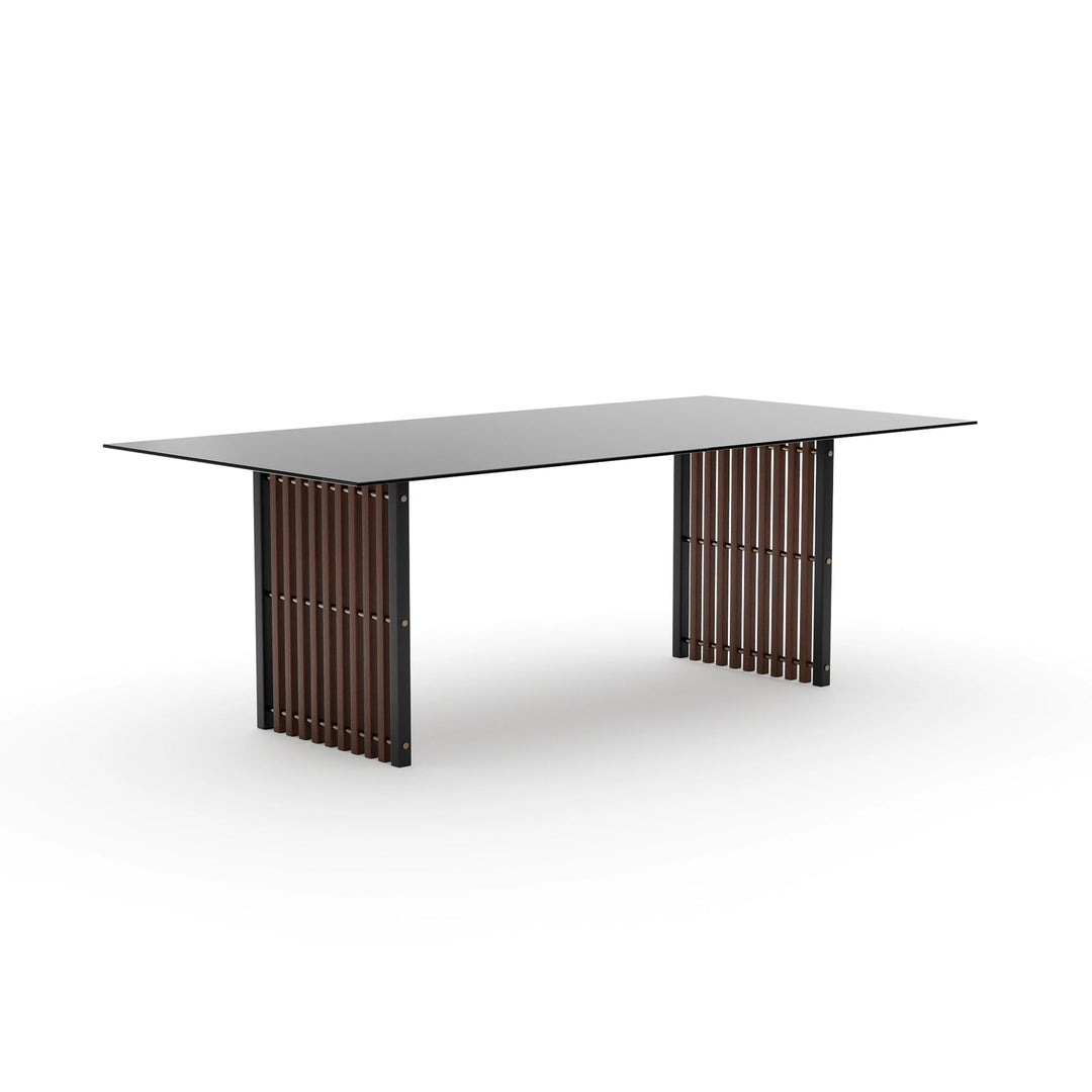 Pinstripe Dark Slatted Dining Table - image 2