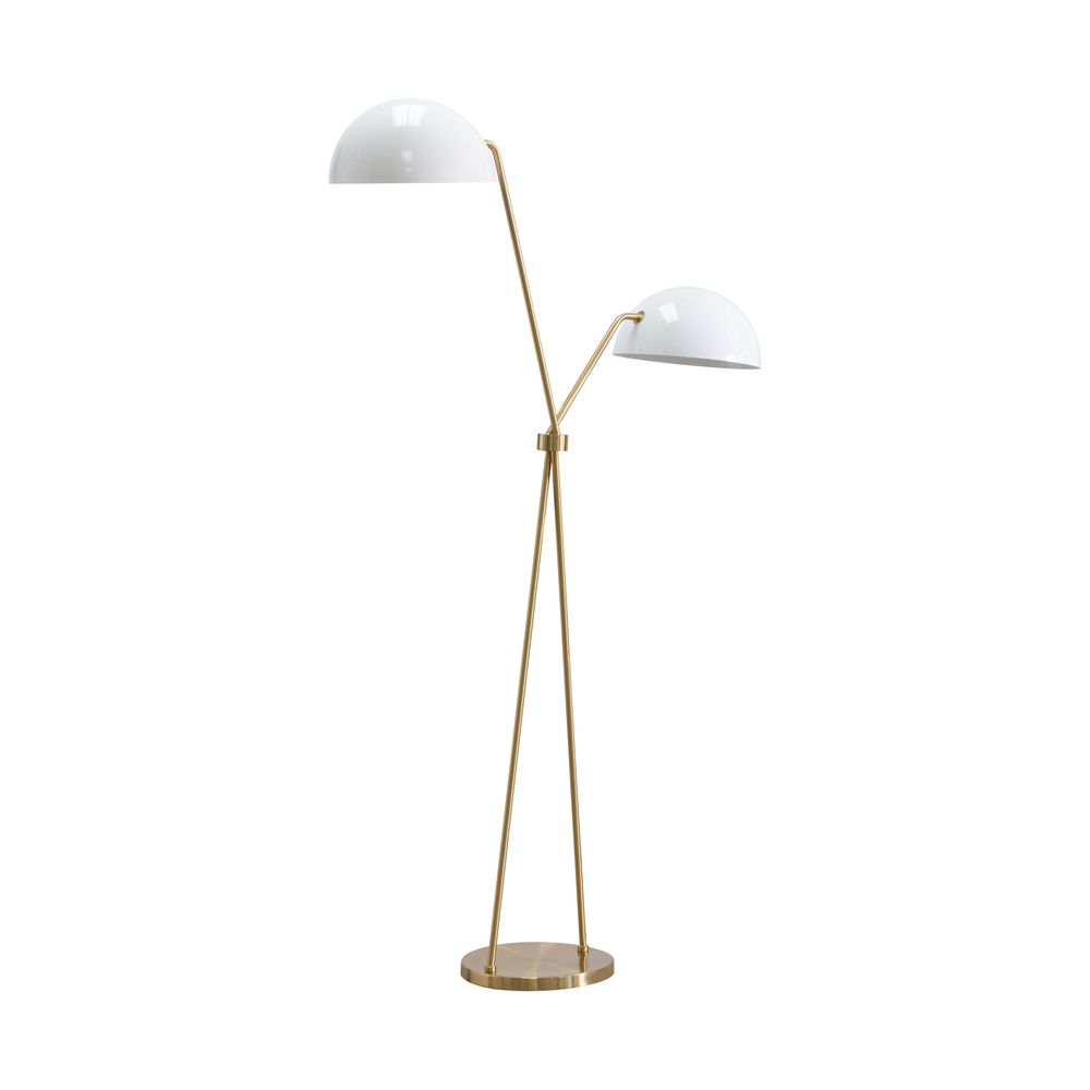 Faven Floor Lamp - Brass - White