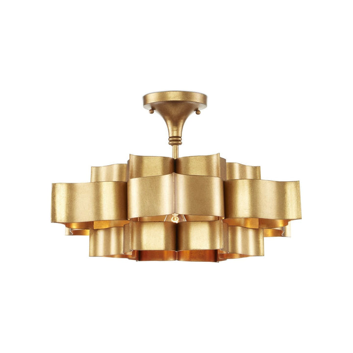 Grand Lotus Small Gold Chandelier