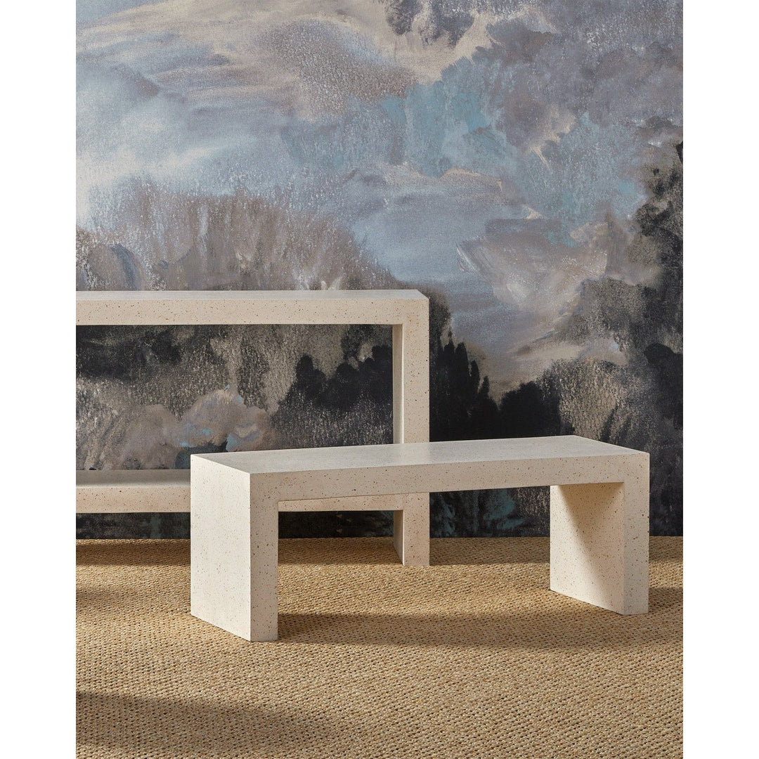 Carson Ivory Terrazzo Bench