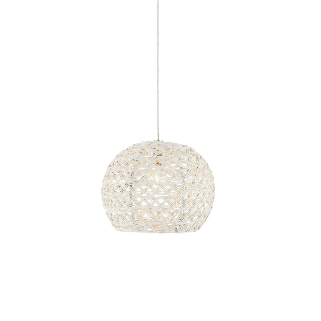 Piero White 1-Light Round Multi-Drop Pendant