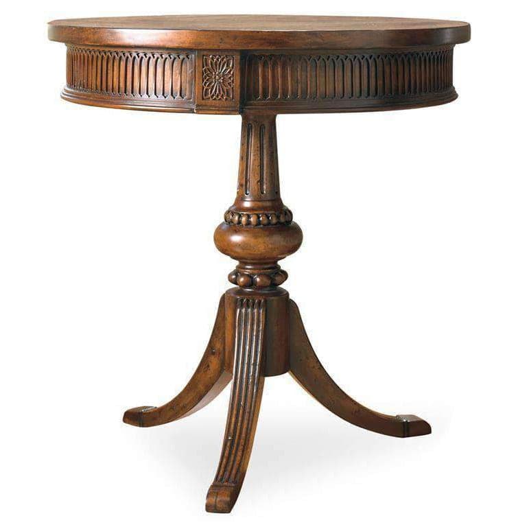 Side Tables Round Pedestal Accent Table - Fluted