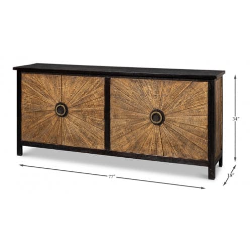 Centrum Four Door Sideboard-SARREID-SARREID-53818-Sideboards & Credenzas-4-France and Son