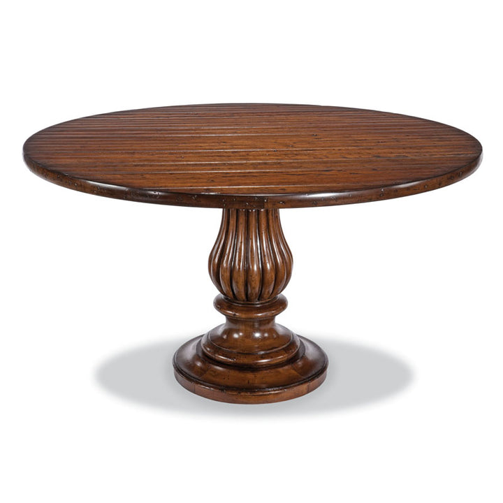 Pedestal Dining Table-Woodbridge Furniture-WOODB-5039BT58-10HP-Dining TablesHardwood solids and hand-planed cherry veneer-1-France and Son