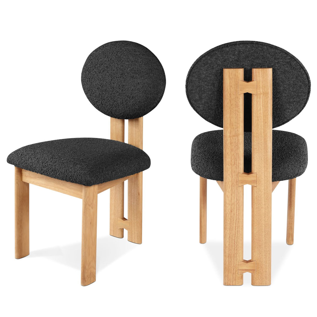 Napa Black Boucle Fabric Upholstered Dining Chair