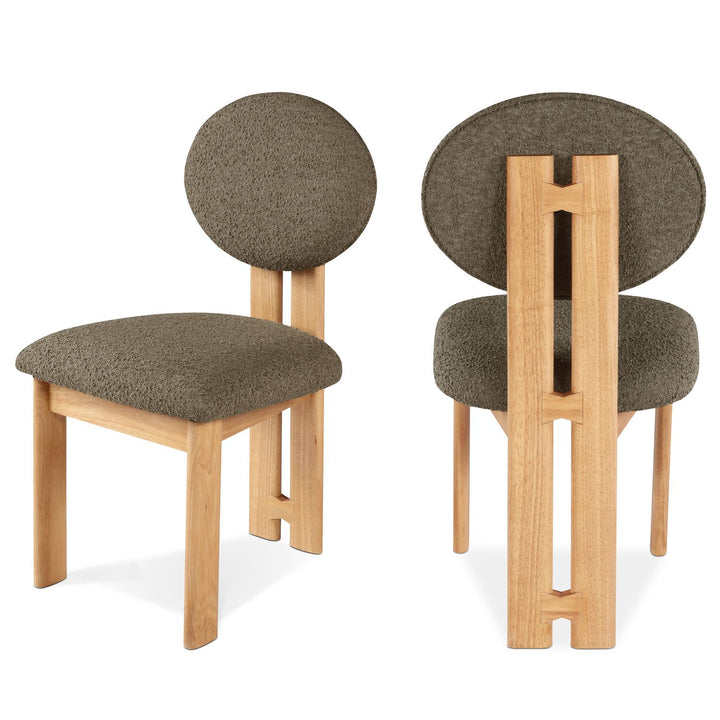 Napa Olive Boucle Fabric Upholstered Dining Chair