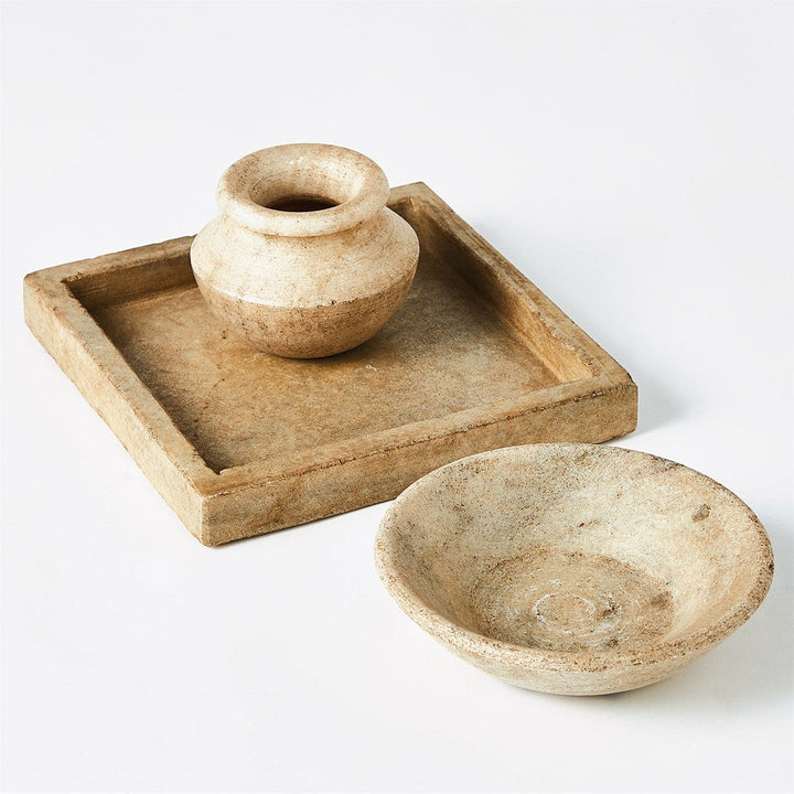 Marble Tray-Antiqued White