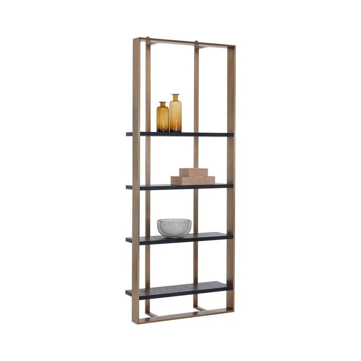 Dalton Bookcase - Antique Brass - Black