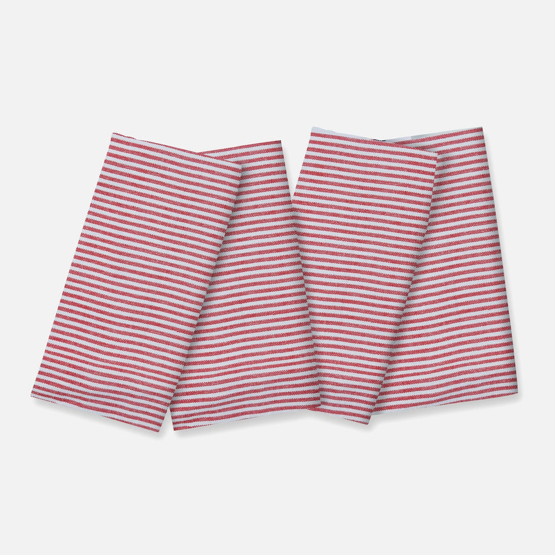 Brooks Vintage Red Stripe Napkin Cotton Canvas 20X20 Pack/4