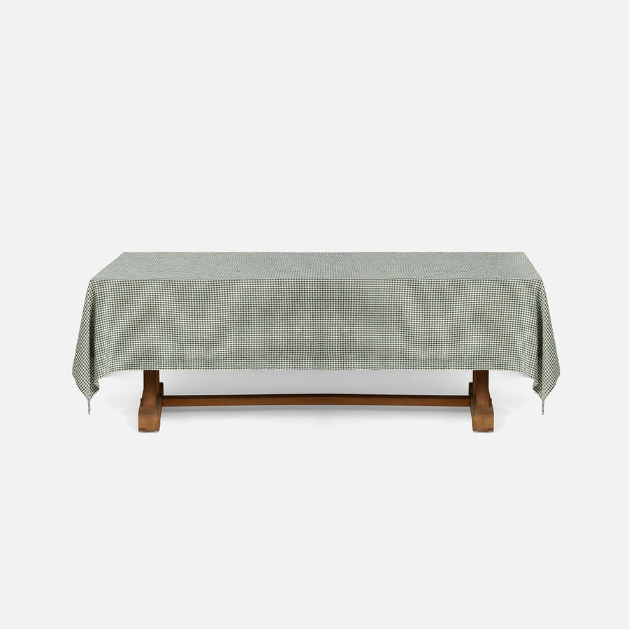 Blake Green/White Gingham Tablecloth 70" X 124"