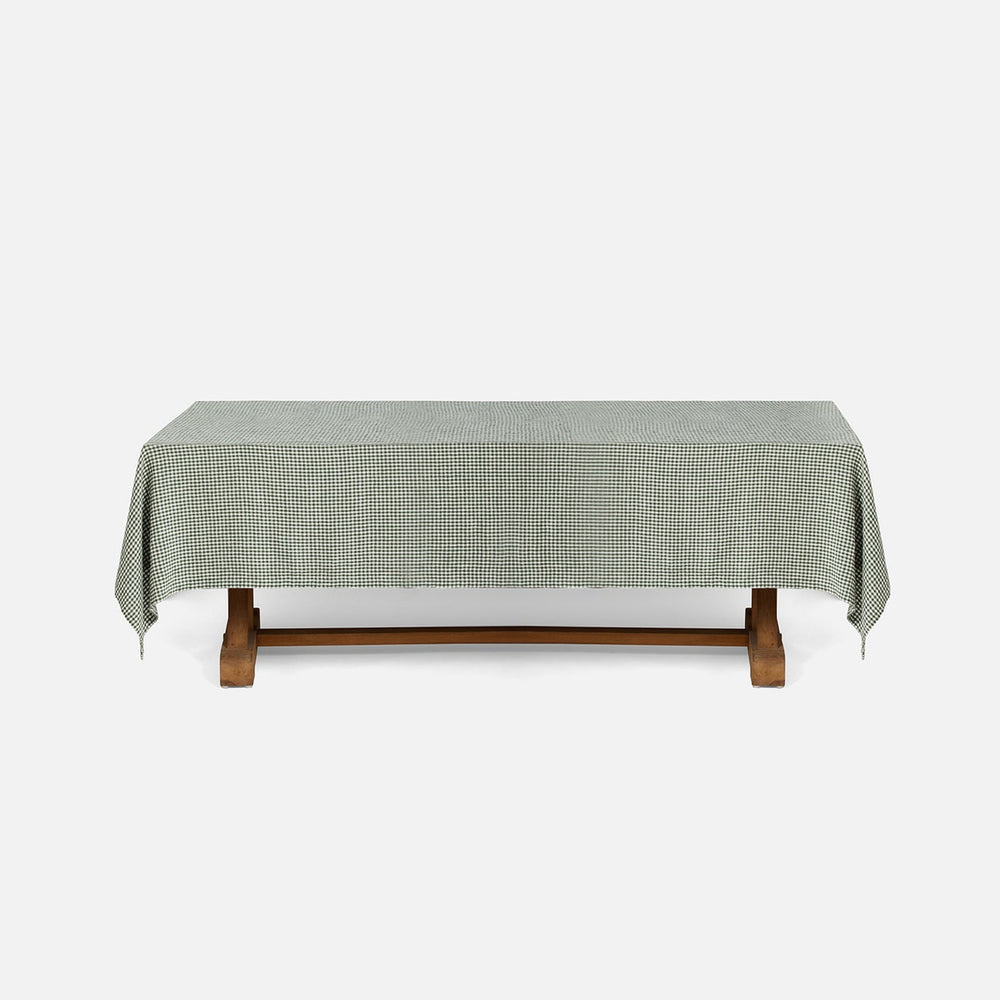 Blake Green/White Gingham Tablecloth 70" X 146"
