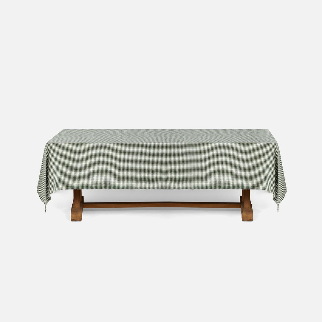 Blake Green/White Gingham Tablecloth 70" X 146"