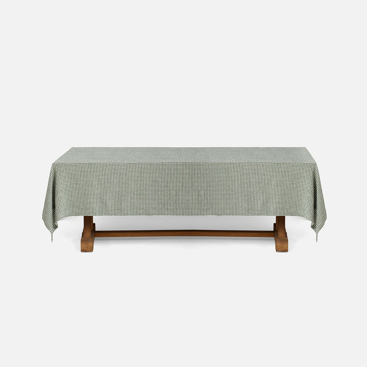 Blake Green/White Gingham Tablecloth 70" X 146"