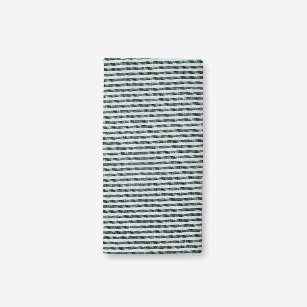 Brooks Dark Green Stripe Napkin Cotton Canvas 20X20 Pack/4