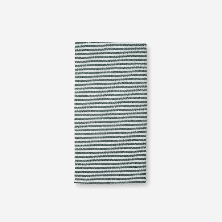 Brooks Dark Green Stripe Napkin Cotton Canvas 20X20 Pack/4