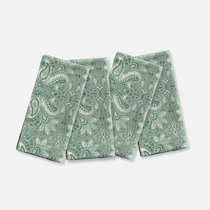 Mathilde Forest Green Paisley Napkin 20"X20" Cotton Duck Canvas Pack/4