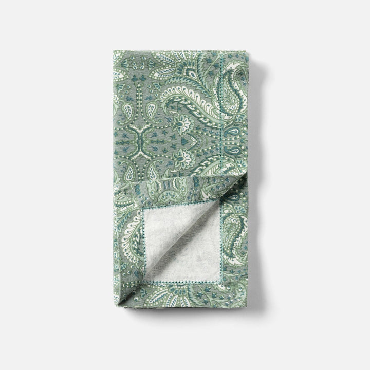 Mathilde Forest Green Paisley Napkin 20"X20" Cotton Duck Canvas Pack/4
