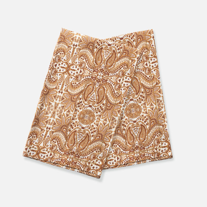 Mathilde Golden Brown Paisley Kitchen Towel 20"X28" Cotton Duck Canvas Pack/2