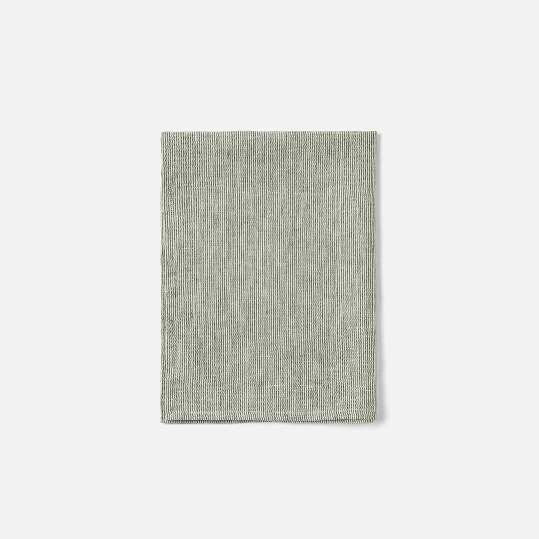 Saunton Green/White Pinstripe Kitchen Towel Linen 20"X28" Pack/2