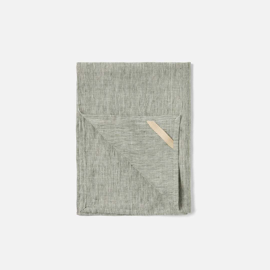 Saunton Green/White Pinstripe Kitchen Towel Linen 20"X28" Pack/2