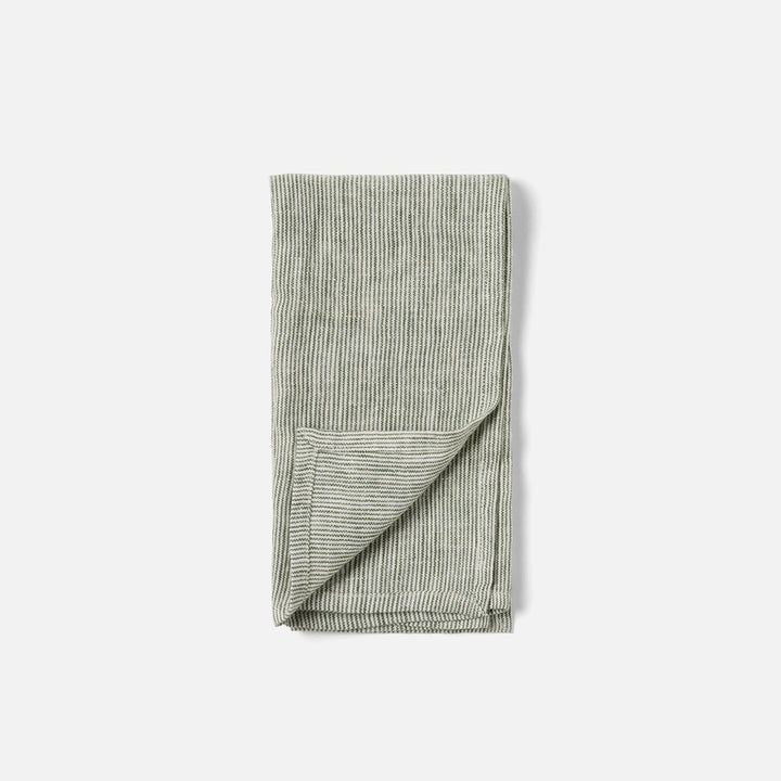 Saunton Green/White Pinstripe Napkin Linen 20"X20" Pack/4