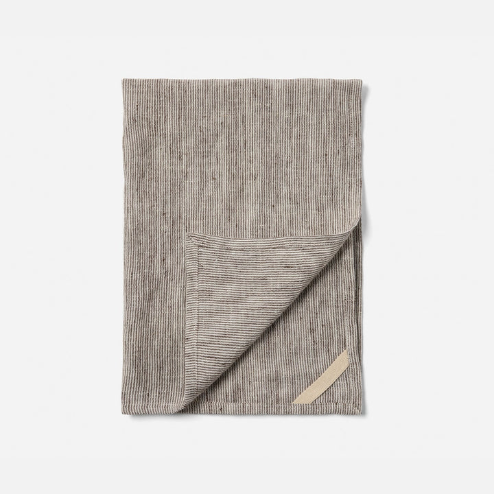Saunton Mahogany/White Pinstripe Kitchen Towel Linen 20"X28" Pack/2