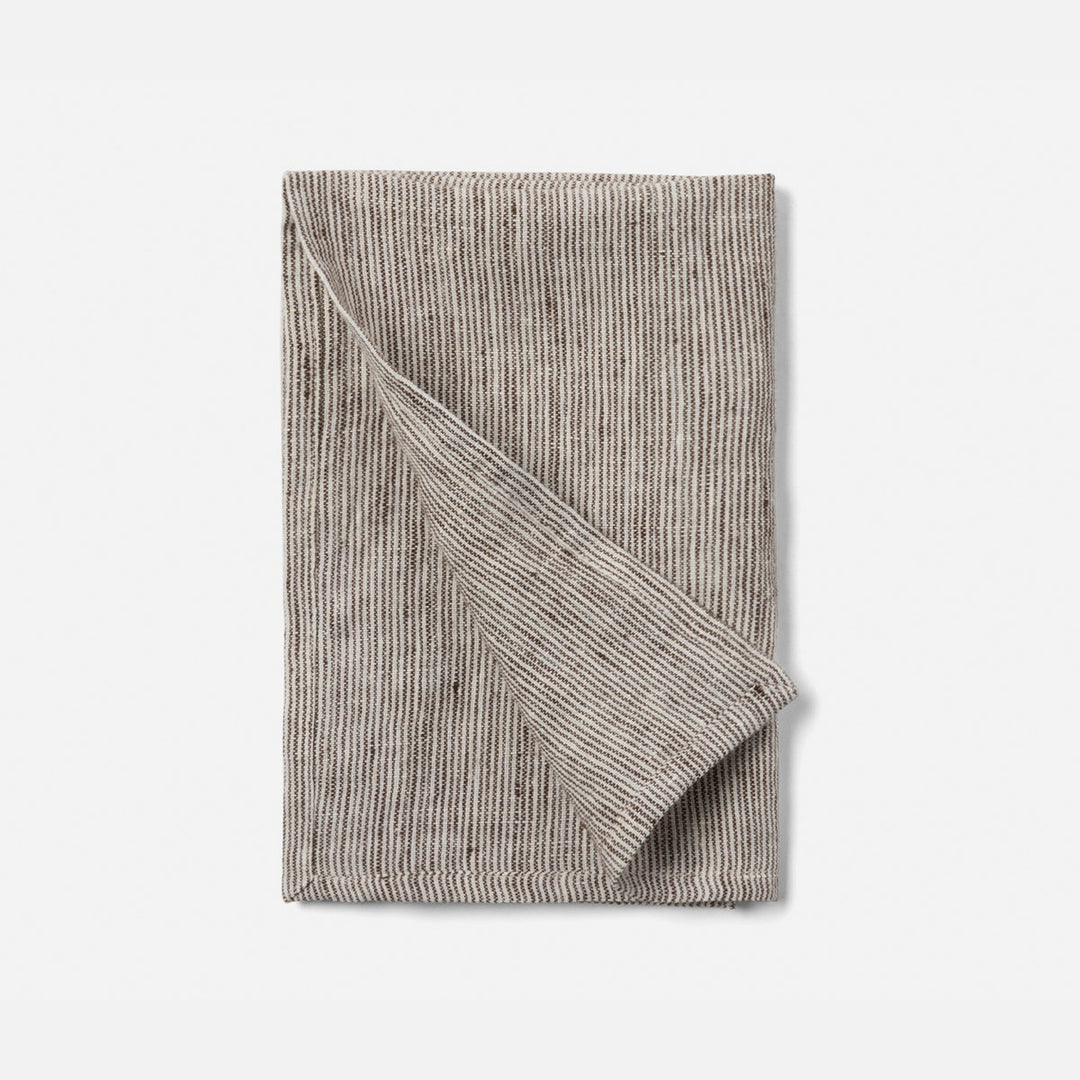 Saunton Mahogany/White Pinstripe Napkin Linen 20"X20" Pack/4