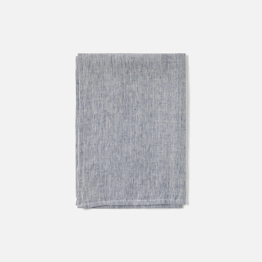 Saunton Navy/White Pinstripe Kitchen Towel Linen 20"X28" Pack/2