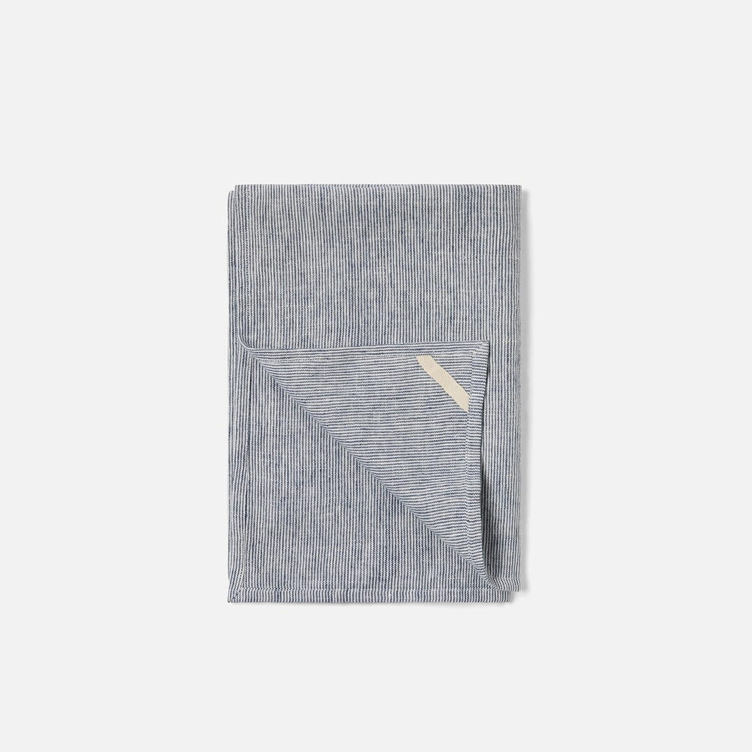Saunton Navy/White Pinstripe Kitchen Towel Linen 20"X28" Pack/2
