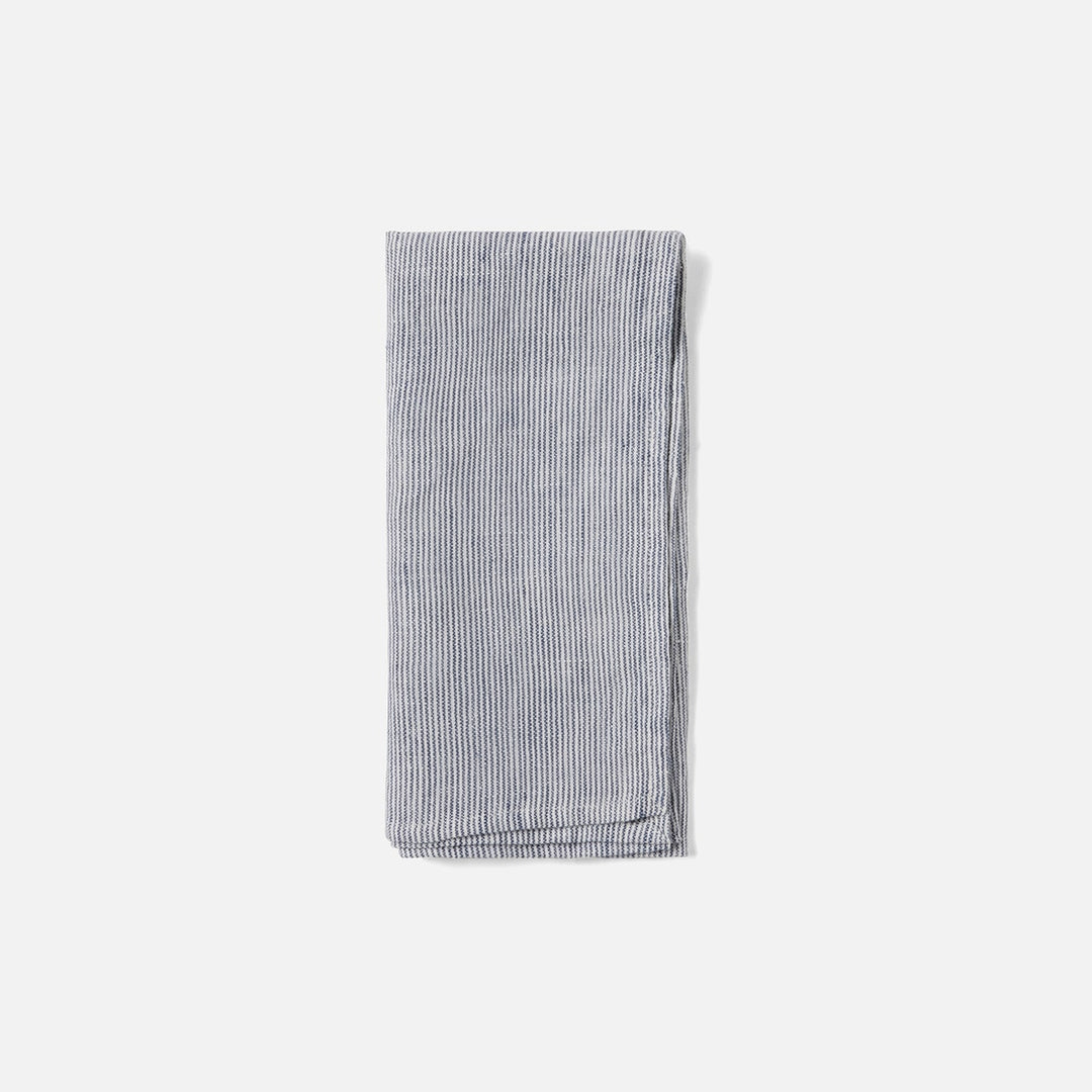 Saunton Navy/White Pinstripe Napkin Linen 20"X20" Pack/4