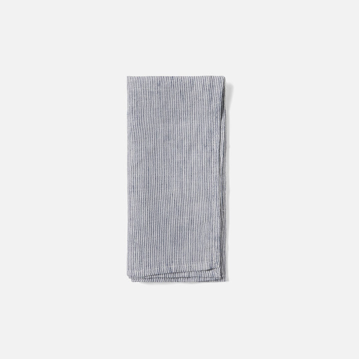 Saunton Navy/White Pinstripe Napkin Linen 20"X20" Pack/4