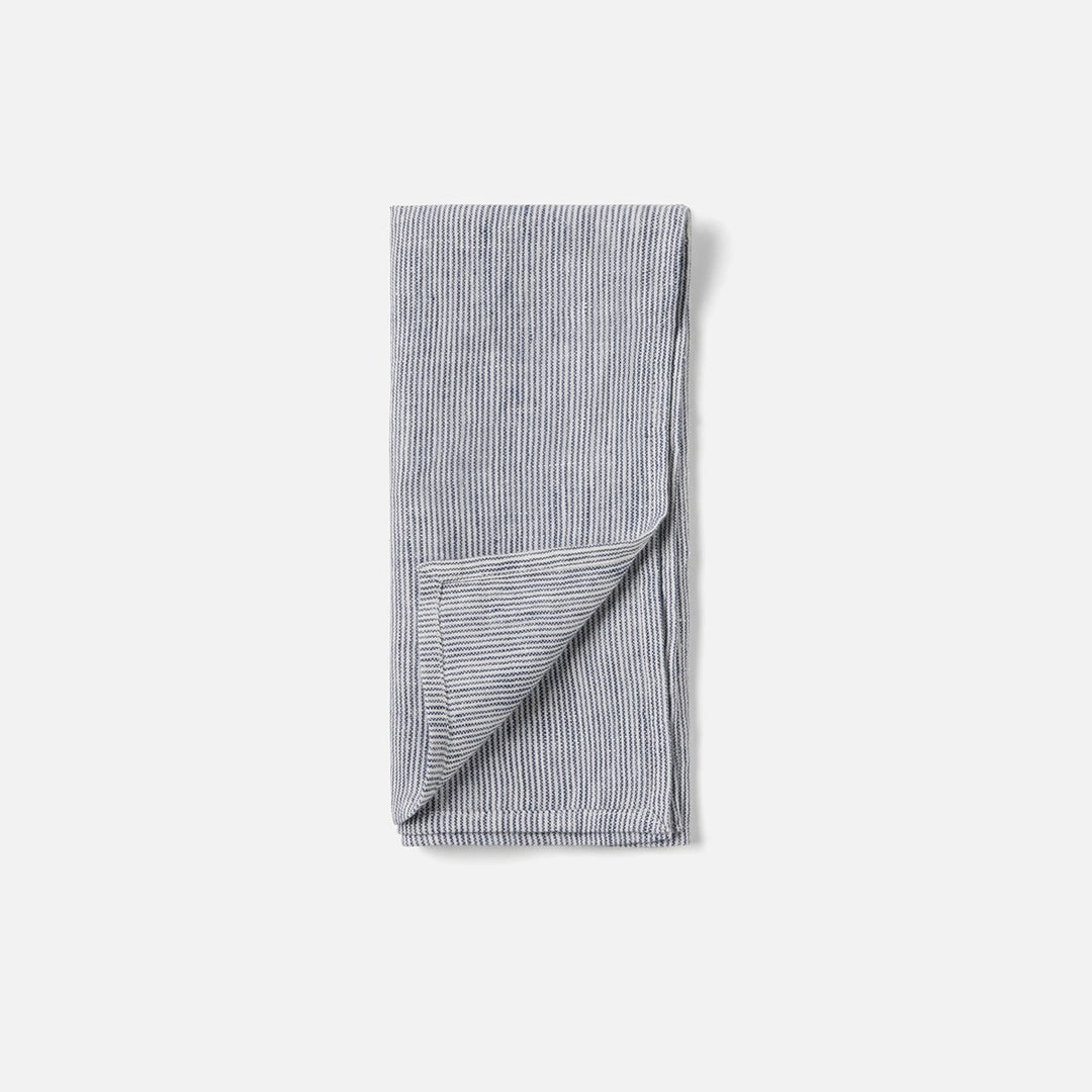 Saunton Navy/White Pinstripe Napkin Linen 20"X20" Pack/4