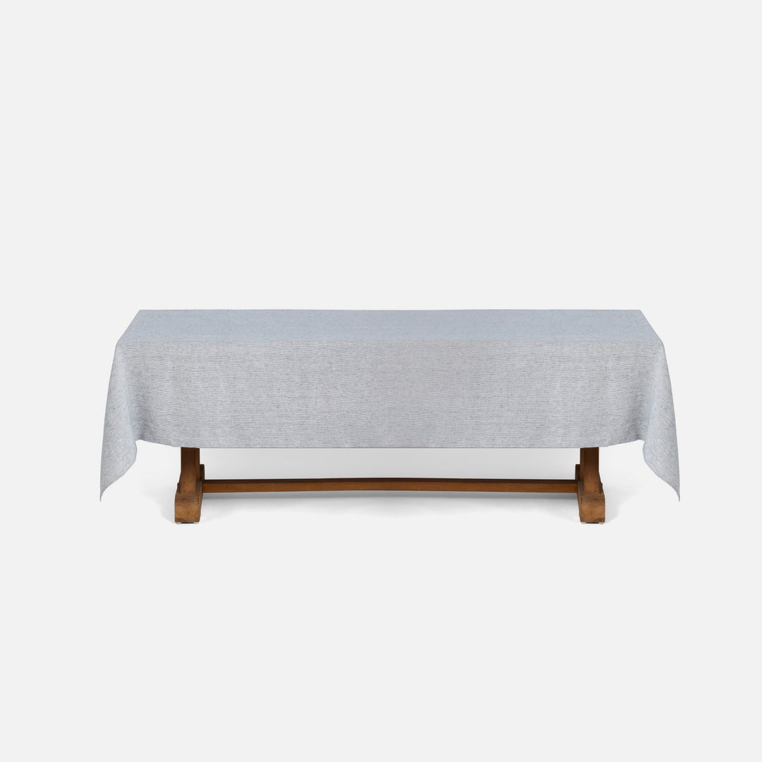 Saunton Navy/White Pinstripe Tablecloth 70" X 124"