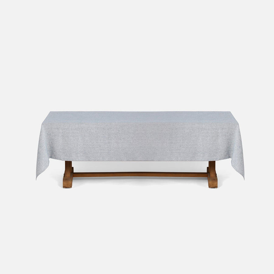 Saunton Navy/White Pinstripe Tablecloth 70" X 124"
