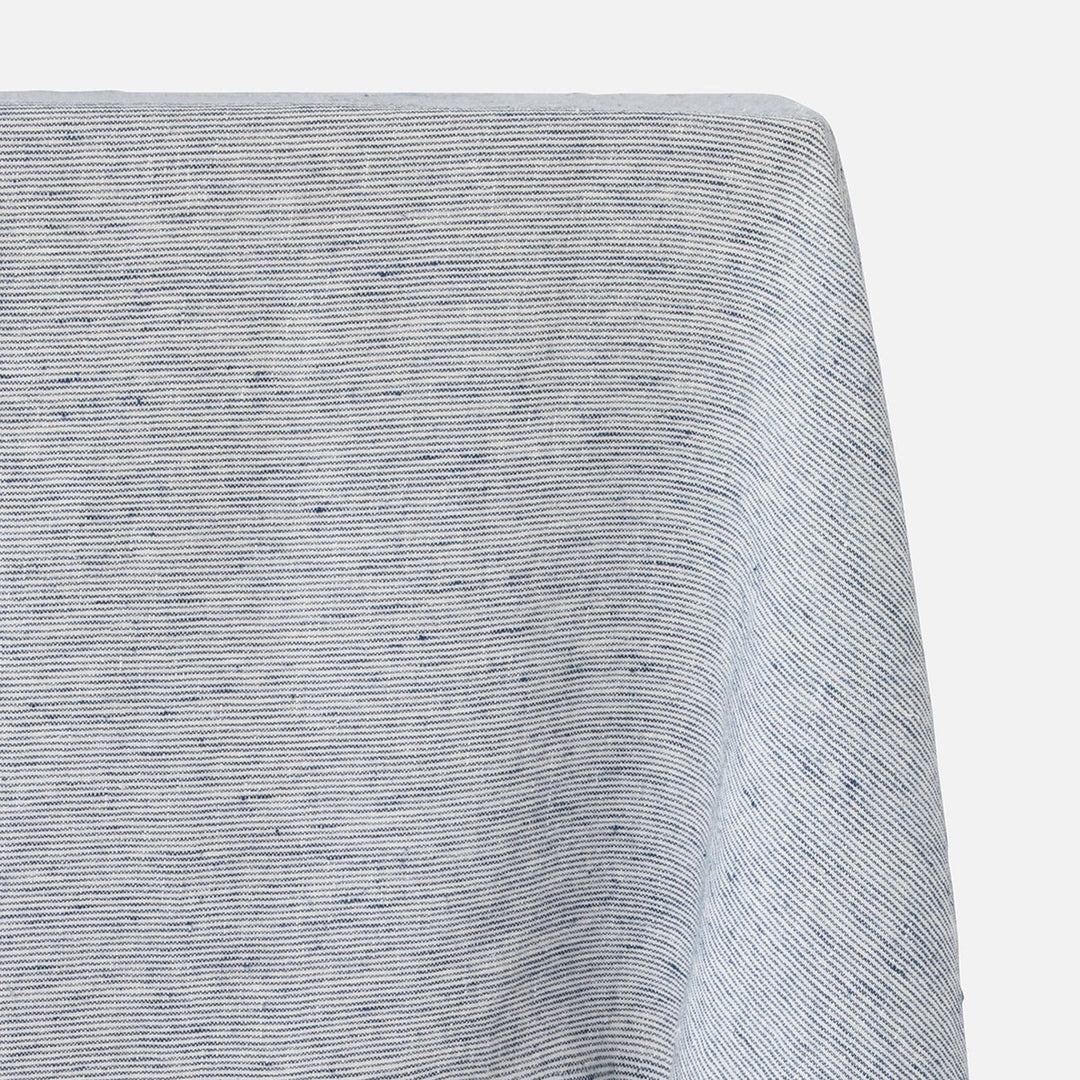 Saunton Navy/White Pinstripe Tablecloth 70" X 146"
