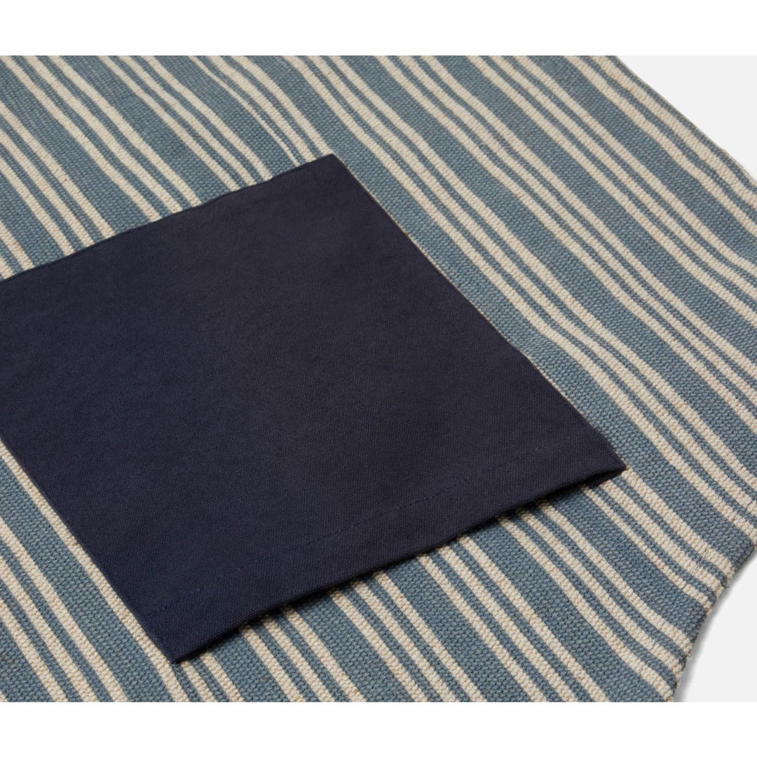 Bennett Light Blue Striped Cotton Jute Apron Adult Size