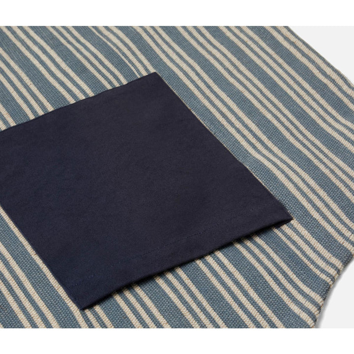 Bennett Light Blue Striped Cotton Jute Apron Adult Size