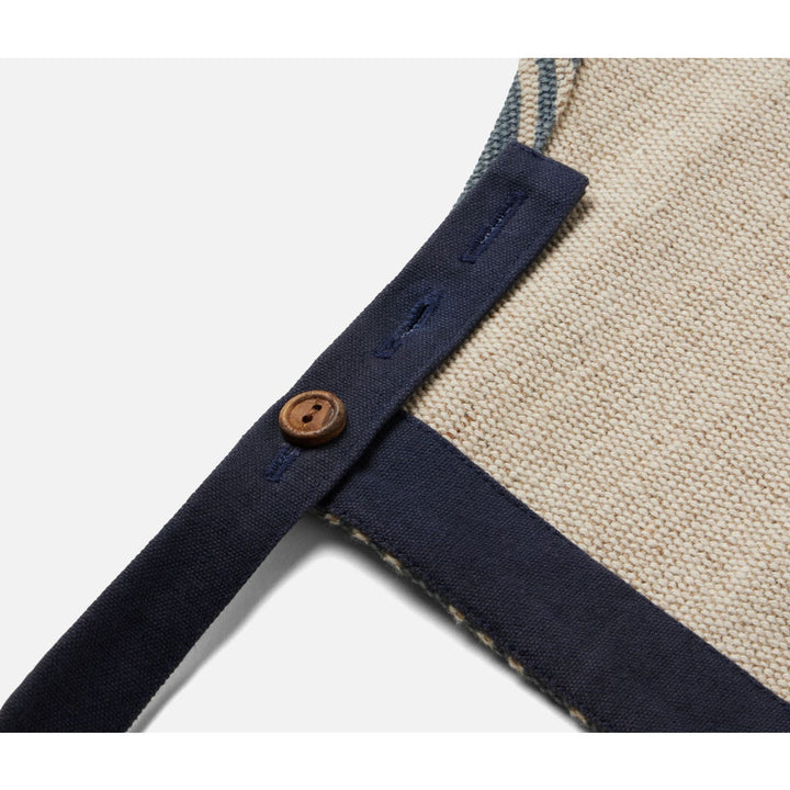 Bennett Light Blue Striped Cotton Jute Apron Adult Size
